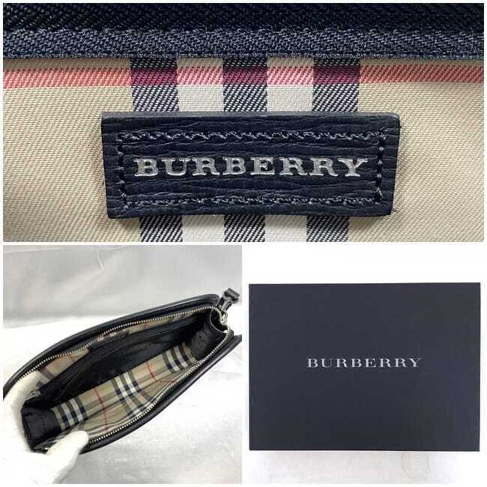 Burberry Shoulder Bag Black Nova Check KM Clutch Leather Strap Zipper - Picture 10 of 10